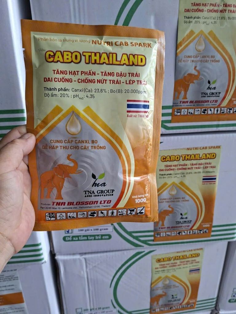 (100gam) Phân bón lá NUTRI CAB SPARK - Canxi Bo Thái 100gam: Xuất xứ Thái Lan: ra hoa đồng loạt, hạn chế rụng hoa, rụng trái non, hạn chế sượng trái