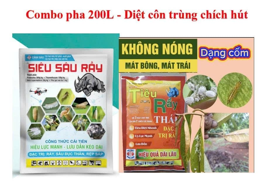 Combo trừ sâu rầy rệp và đặc trị côn trùng chích hút: bọ trĩ, rầy xanh, rầy mềm, rầy nhảy, rệp sáp, mát cây, mát bông, không nóng