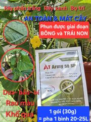 (Diệt côn trùng chích hút dưa hấu) Gói AT Army 30gam: diệt bọ trĩ, rầy phấn, rầy xanh và rầy mềm trên dưa hấu