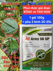 (Diệt côn trùng chích hút dưa hấu) Gói AT Army 30gam: diệt bọ trĩ, rầy phấn, rầy xanh và rầy mềm trên dưa hấu