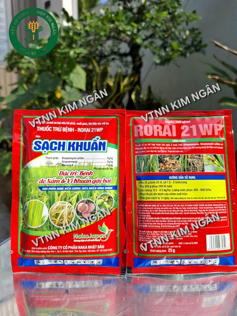 Sạch Khuẩn 21WP, Rorai 21Wp 25gam, 100gam, 250gam: trừ nấm khuẩn gây thối nhũn, thán thư, loét, sẹo, héo xanh, vàng lá