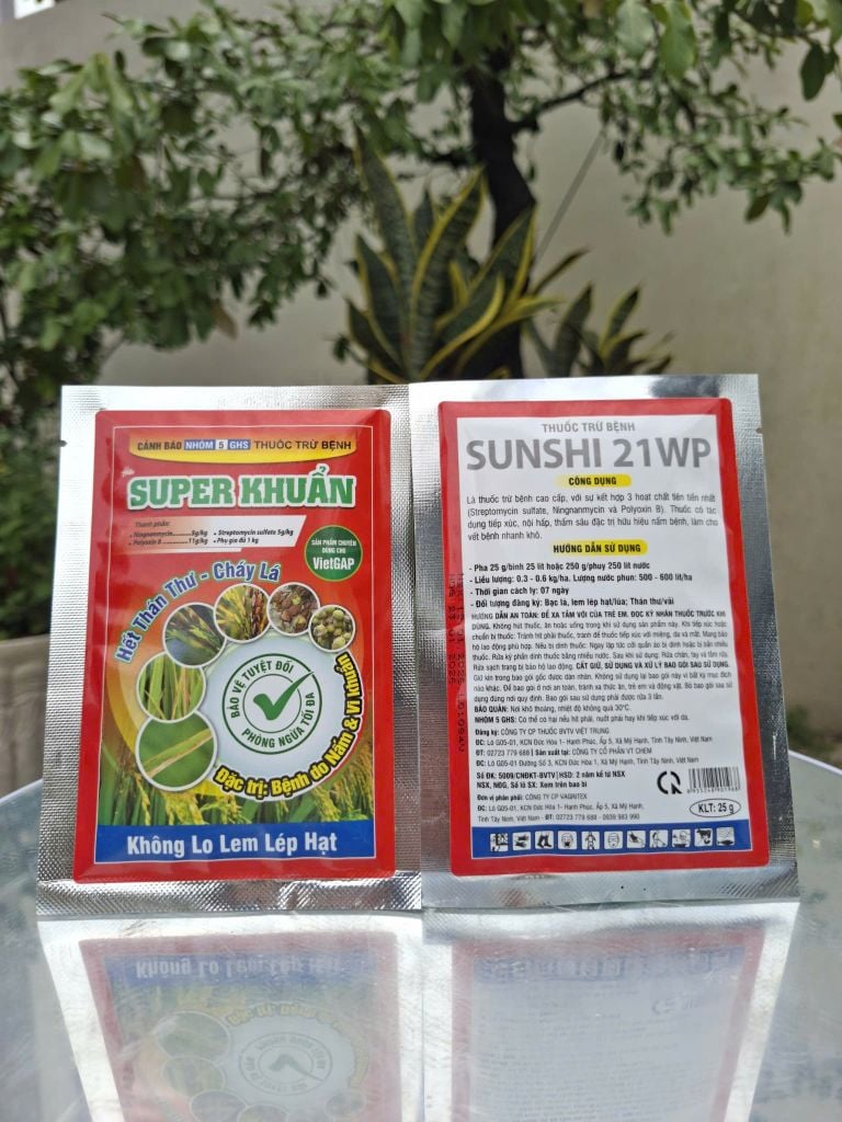 (Gói 25g) Thuốc trừ bệnh SUNSHI 21WP hiệu SUPER KHUẨN: chống sơ đen mít, không xì mủ trên mít - trừ thán thư, thối trái - trừ cháy lá
