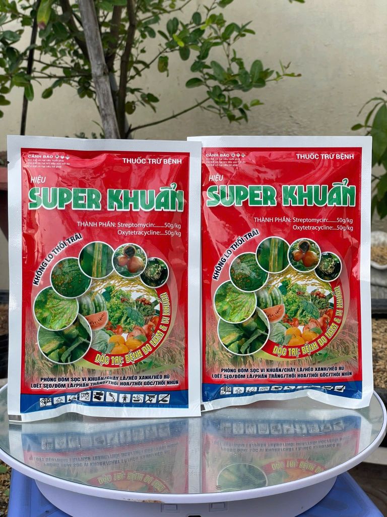 Thuốc trừ bệnh MIKSABE 100WP, hiệu SUPER KHUẨN 100gam: trừ thối quả, héo xanh, loét, sẹo, héo rũ cây con, đốm lá, thối gốc, thối nhũn