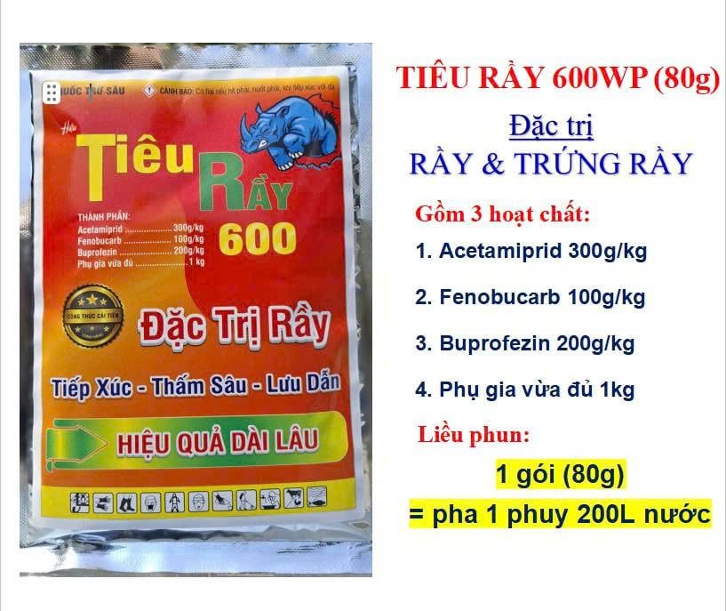 Tiêu Rầy 80gam, Chavez 600wp: trừ Rầy xanh, rầy nhảy, rầy phấn, rầy nâu, Rệp sáp, bọ trĩ, Bọ Xít - Diệt Trứng Và Côn Trùng Chích Hút