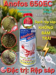 (Chai 480ml) Thuốc Trừ Sâu Rầy ANOFOS 650EC: Đặc trị rệp sáp Cây ăn trái, sâu keo mùa thu trên cây ngô, sâu khoang trên rau màu