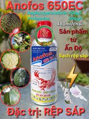 (Chai 480ml) Thuốc Trừ Sâu Rầy ANOFOS 650EC: Đặc trị rệp sáp Cây ăn trái, sâu keo mùa thu trên cây ngô, sâu khoang trên rau màu