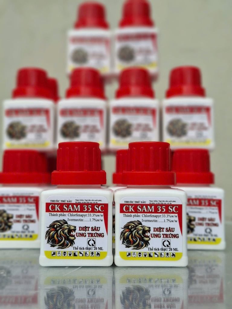 (Chai 20ml) Thuốc Trừ Sâu CK SAM 35SC - Diệt Sâu, Ung Trứng: trừ sâu keo mùa thu, bọ nhảy, sâu tơ, sâu cuốn lá, sâu xanh da láng