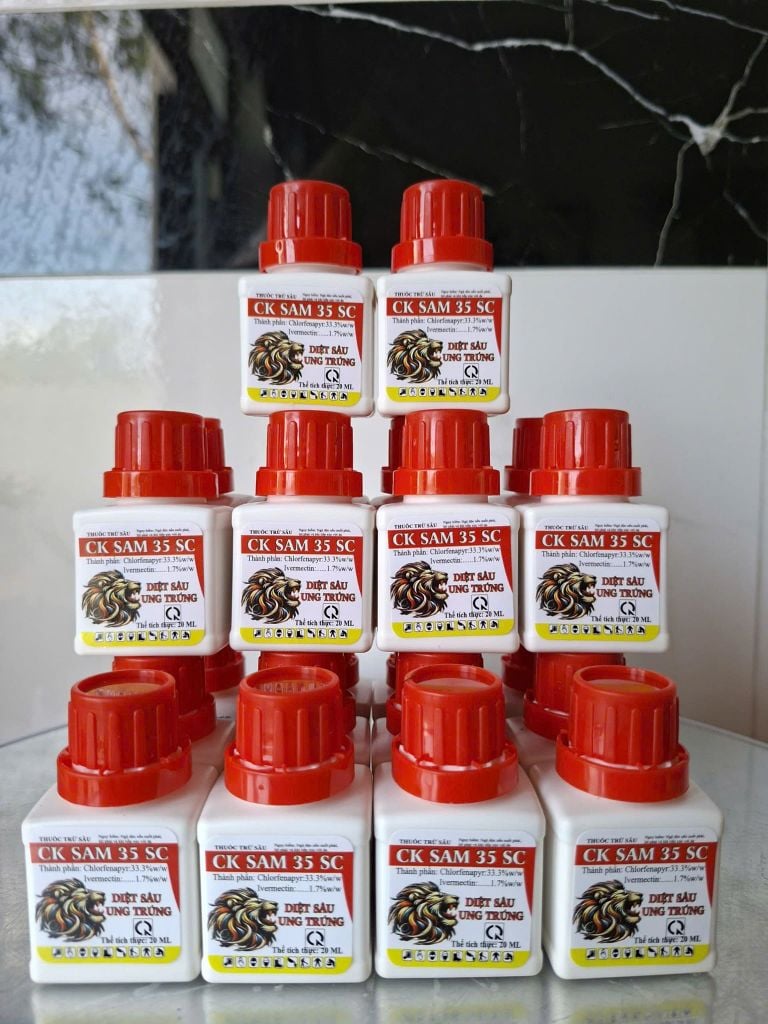 (Chai 20ml) Thuốc Trừ Sâu CK SAM 35SC - Diệt Sâu, Ung Trứng: trừ sâu keo mùa thu, bọ nhảy, sâu tơ, sâu cuốn lá, sâu xanh da láng