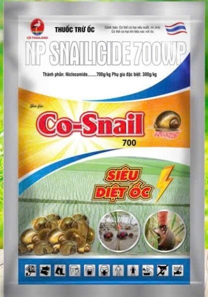 Gói 70gam - Thuốc trừ ốc bưu vàng, ốc sên, ốc ma, ốc hương - hiệu SIÊU DIỆT ỐC, NP SNAILIDCIDE 70gam: diệt ốc sên, diệt cả ốc nhỏ và ốc lớn