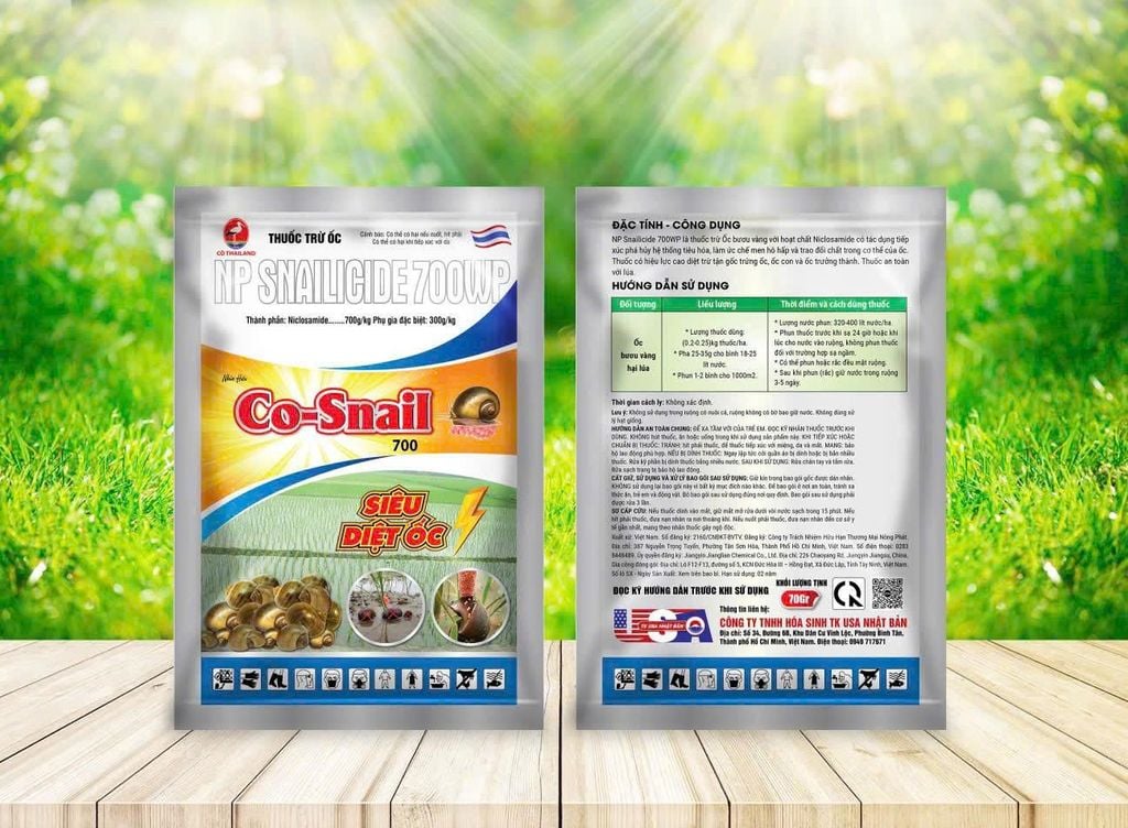 Gói 70gam - Thuốc trừ ốc bưu vàng, ốc sên, ốc ma, ốc hương - hiệu SIÊU DIỆT ỐC, NP SNAILIDCIDE 70gam: diệt ốc sên, diệt cả ốc nhỏ và ốc lớn