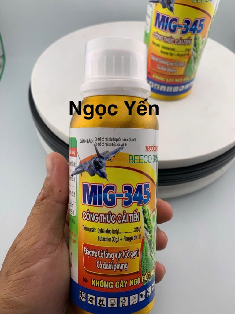 Thuốc trừ cỏ hậu nảy mầm MIG 345, Beeco 345 240ml: đặc trị cỏ lồng vực, cỏ gạo, cỏ đuôi phụng, KHÔNG ĐỎ LÚA