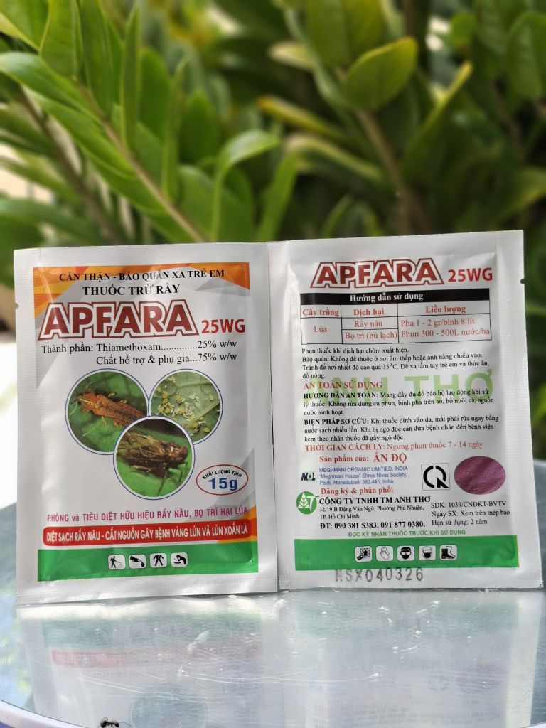 (Gói 15g) APFARA 25WG: đặc trị Bọ Trĩ, bù lạch và rầy nâu