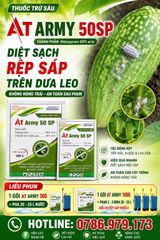 (Gói 30g & 100g) AT ARMY 50SP: trị rệp sáp trên dưa leo, trị rệp sáp trên lá và cả trái dưa leo, dưa chuột