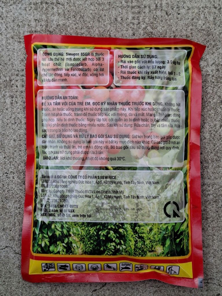 Rải gốc Sieugon 85gr (1kg) - Trừ sâu đục thân lúa, tuyến trùng, sâu đất, bọ dừa, đuông dừa