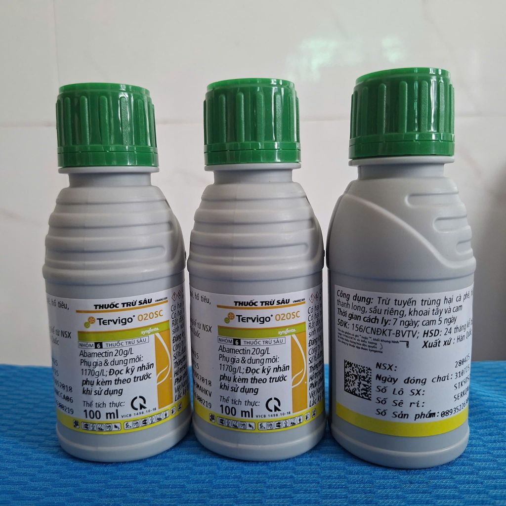 (100ml) Thuốc đặc trị tuyến trùng Tervigo 020SC gây hại cà phê, hồ tiêu, thanh long, sầu riêng, khoai tây và cam