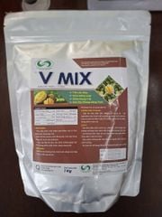 (Túi 1kg) Phân bón trung - vi lượng V MIX: bổ sung Silic (Si), Magie (Mg), Lưu huỳnh (S), Bo (B), Sắt (Fe), Kẽm (Zn), Mangan (Mn)...chuyên dùng cho cây sầu riêng giai đoạn cây đang nuôi trái.