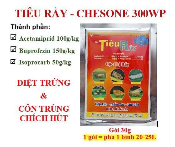 (Gói 30g - 80g) Thuốc trừ sâu hiệu TIÊU RẦY: trừ Rầy xanh, rầy nhảy, rầy phấn, rầy nâu, Rệp sáp, bọ trĩ, Bọ Xít - Diệt Trứng Và Côn Trùng Chích Hút