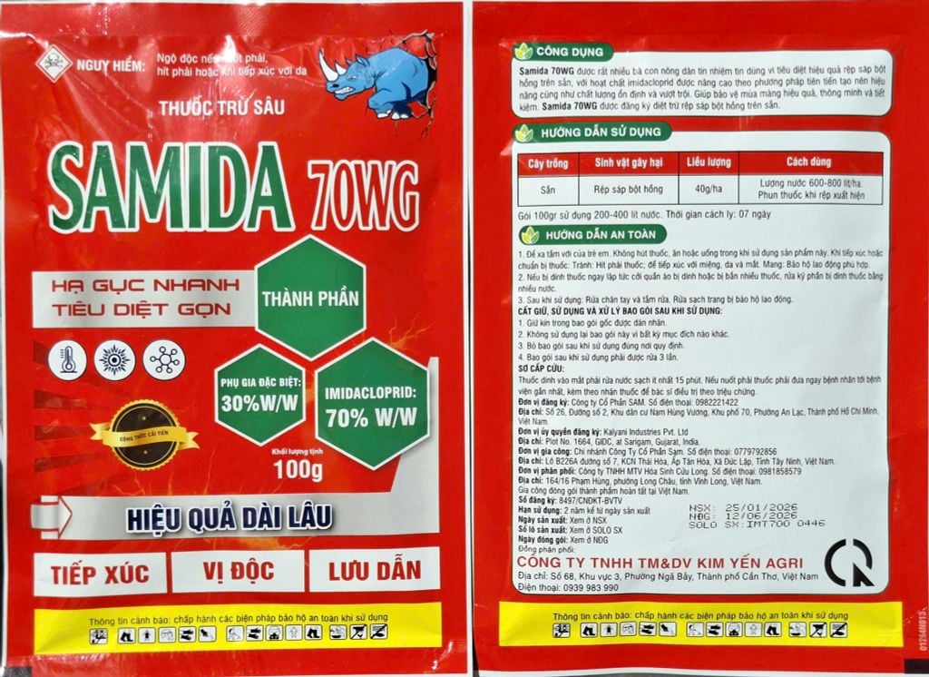 (COMBO 2 GÓI) Trừ SÂU-RẦY-RỆP: SAMIDA 70WG & SIÊU SÂU RẦY AKULAGOLD 420WP mát cây, không nóng. Đặc trị sâu ăn bông, sâu đục thân, rệp sáp, rầy xanh, rầy phấn, bọ trĩ, rầy mềm