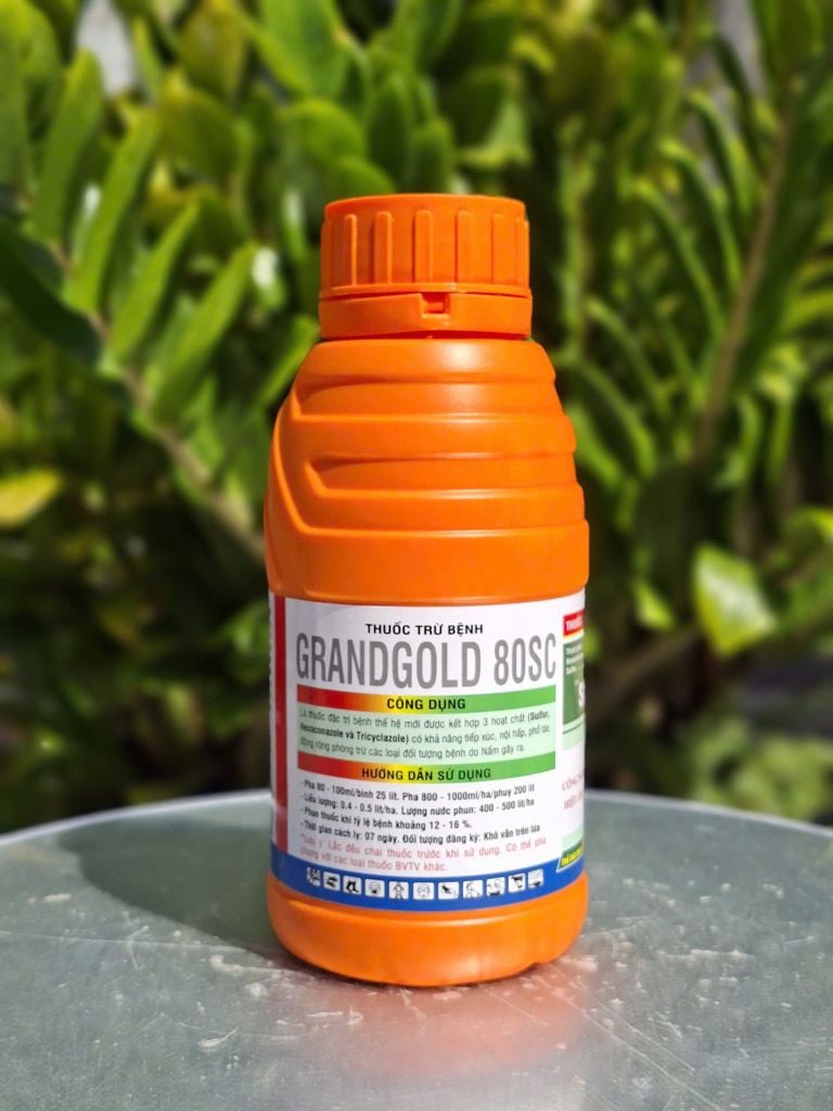 (Chai 500ml) SẠCH BỆNH 1102 - Grandgold 80SC :  đặc trị nấm bệnh, vàng lá, khô vằn, nấm hồng trên sầu riêng
