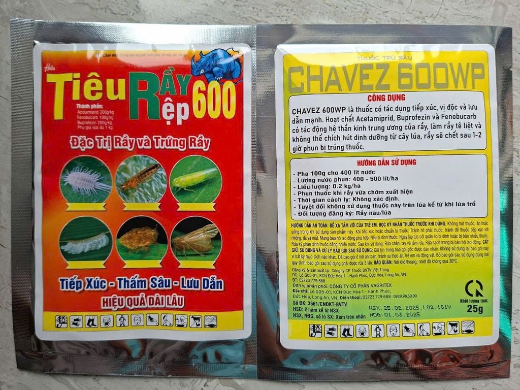 (25gam) Chavez 600wp 25gam, diệt Rầy Cánh Trắng, Bọ Trĩ dưa hấu, Rầy Xanh, Rệp sáp, Rệp muội, rệp vảy, muỗi hành ( Acetamiprid, Buprofezin, Fenobucard)