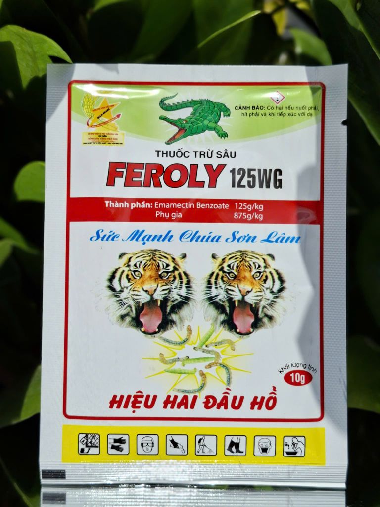 (Gói 10g) Thuốc trừ sâu FEROLY 125WG hiệu HAI ĐẦU HỔ trừ sâu cuốn lá trên lúa và các loại cây trồng