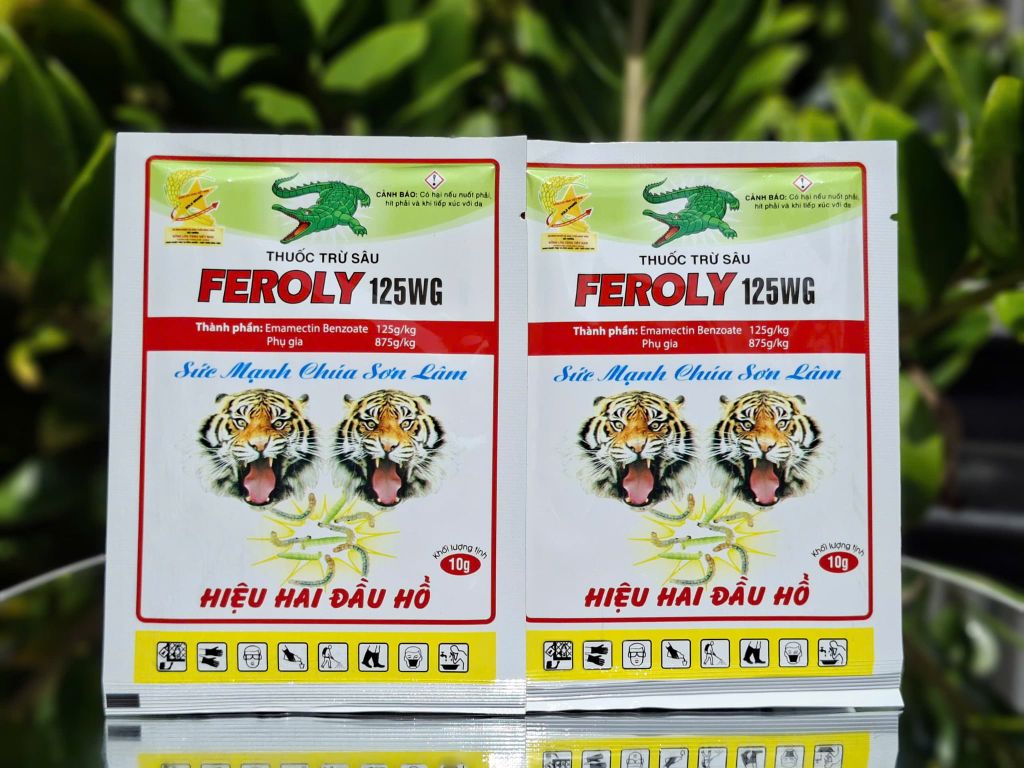 (Gói 10g) Thuốc trừ sâu FEROLY 125WG hiệu HAI ĐẦU HỔ trừ sâu cuốn lá trên lúa và các loại cây trồng