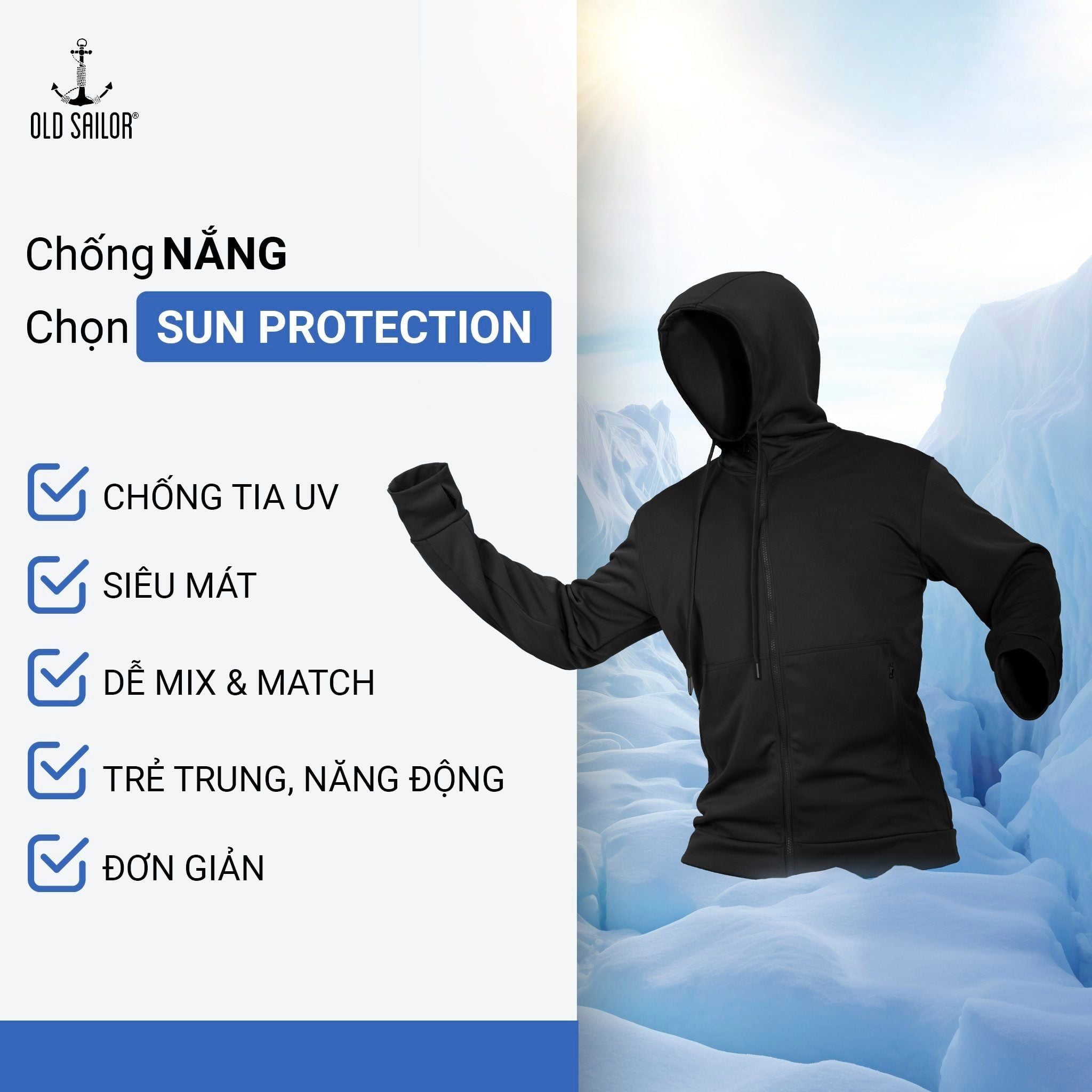  Áo khoác Sun Protection Old Sailor - AKDE26019 - Big size upto 5XL 