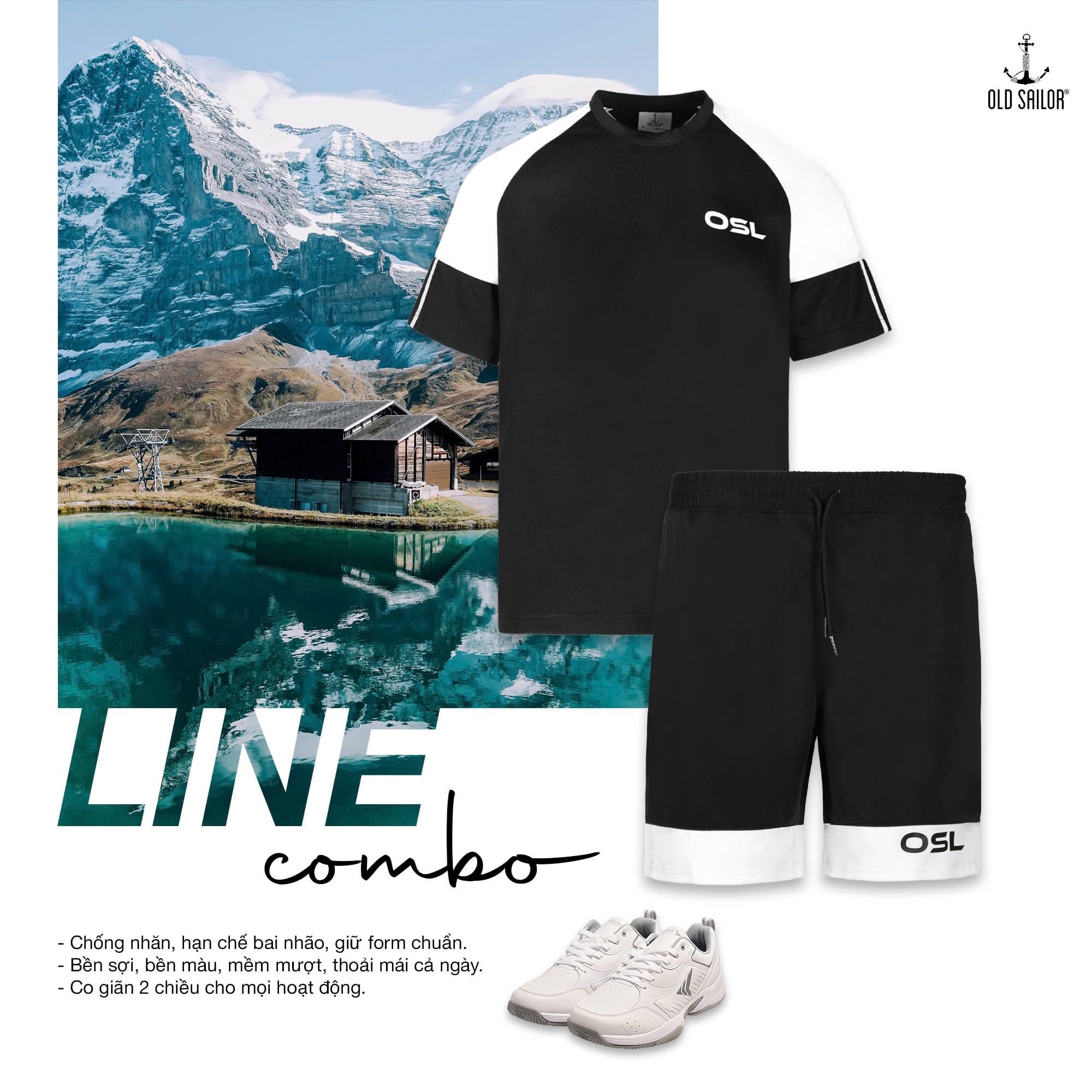  Áo Thun Nam Osl Raglan Line Tee - 88672 - Big Size Upto 140KG 