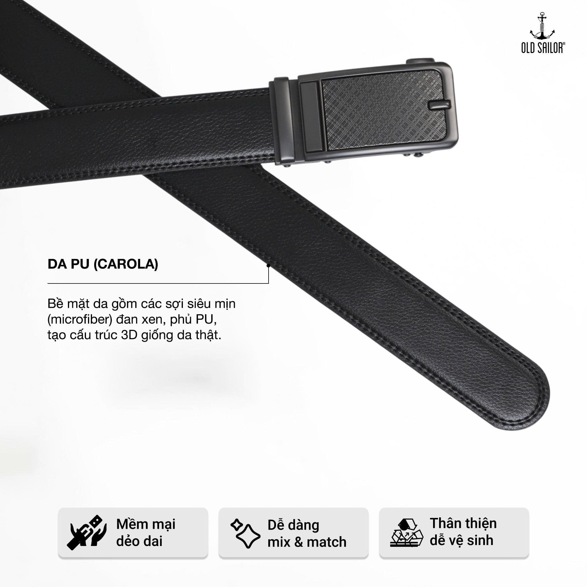  Thắt Lưng Nam Old Sailor – Khóa Tự Động, Da PU Carola, Big Size Đến 140kg - 21050 