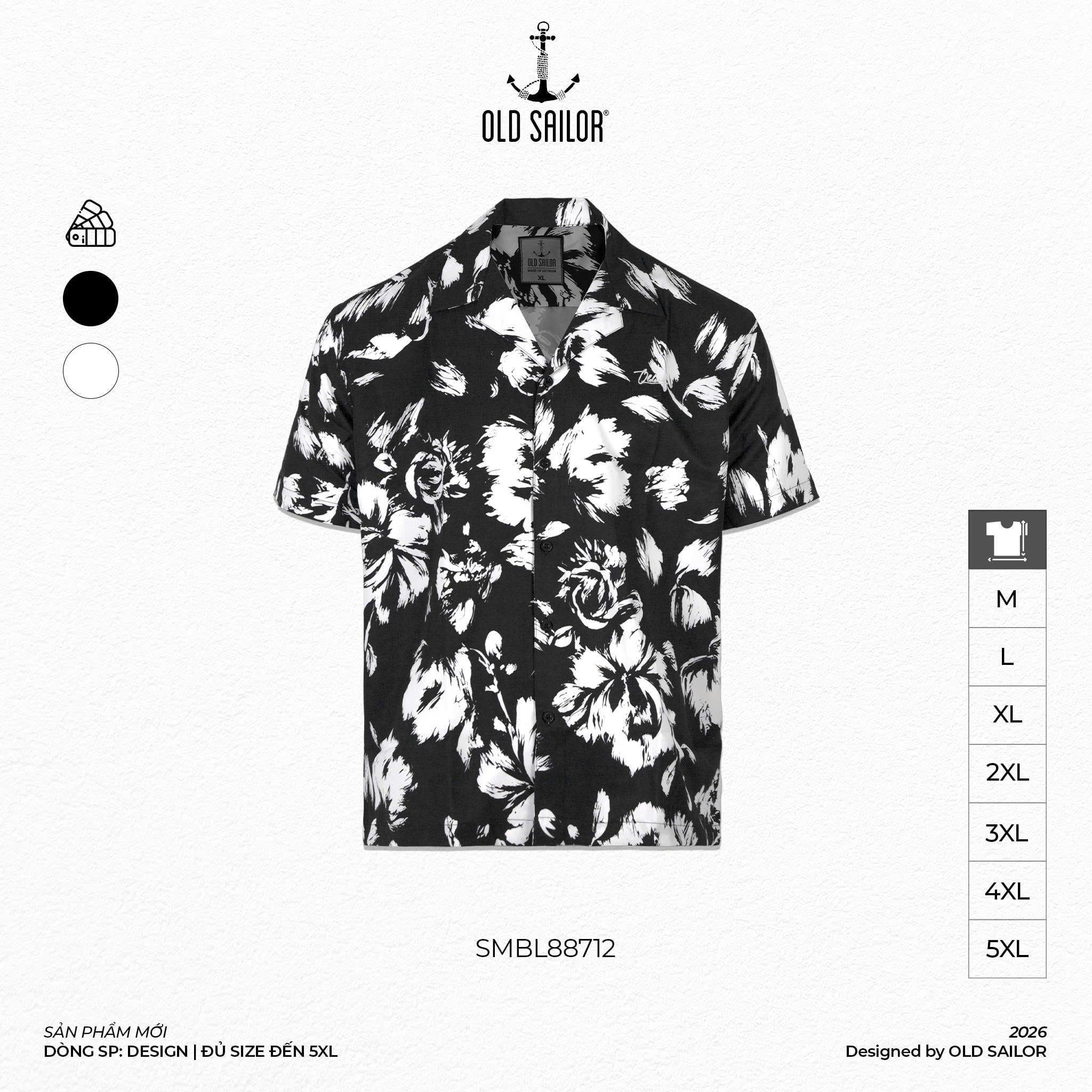  Áo Sơ Mi Cuban Floral Vestige - 88712 - Old Sailor - Bigsize Upto 140kg 
