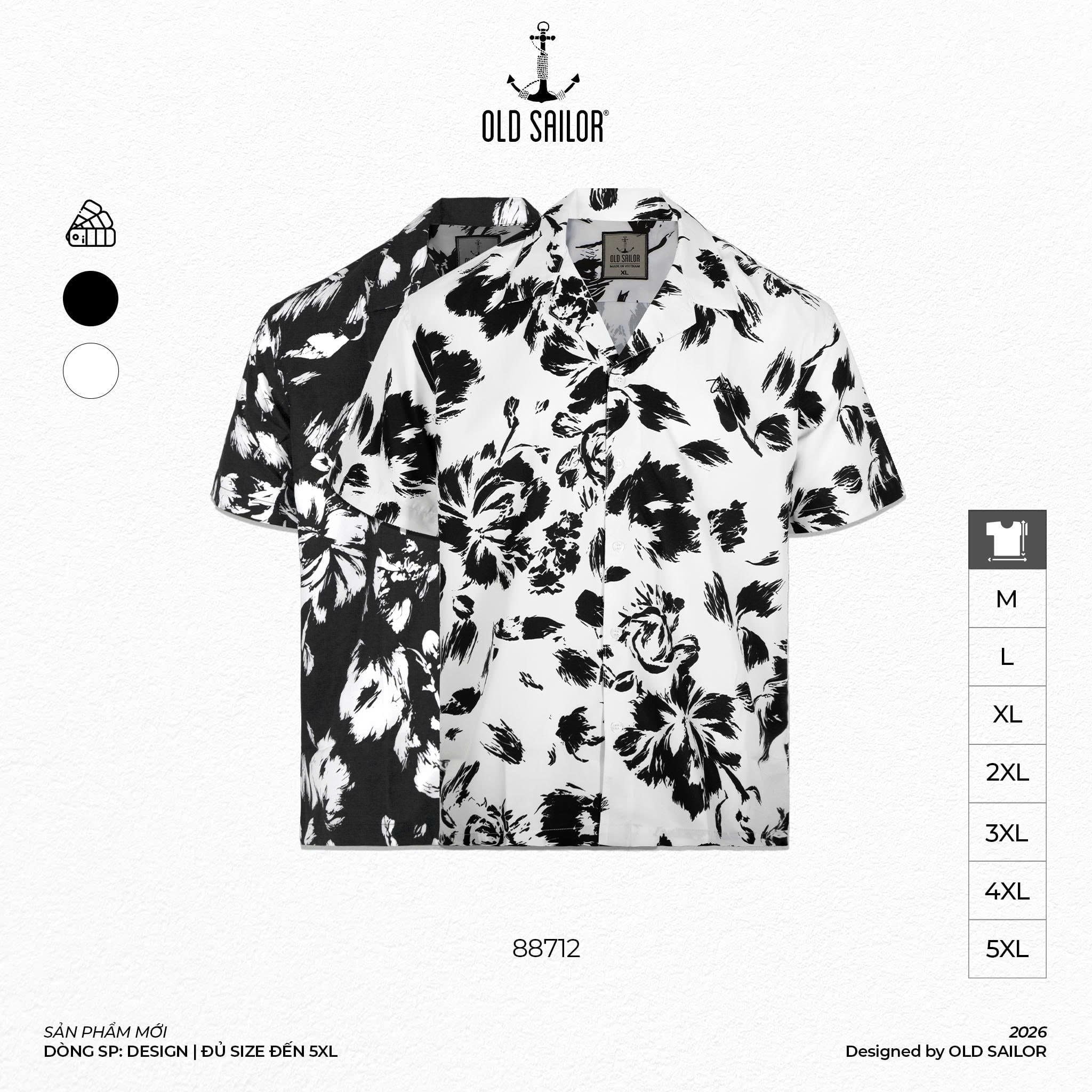  Áo Sơ Mi Cuban Floral Vestige - 88712 - Old Sailor - Bigsize Upto 140kg 
