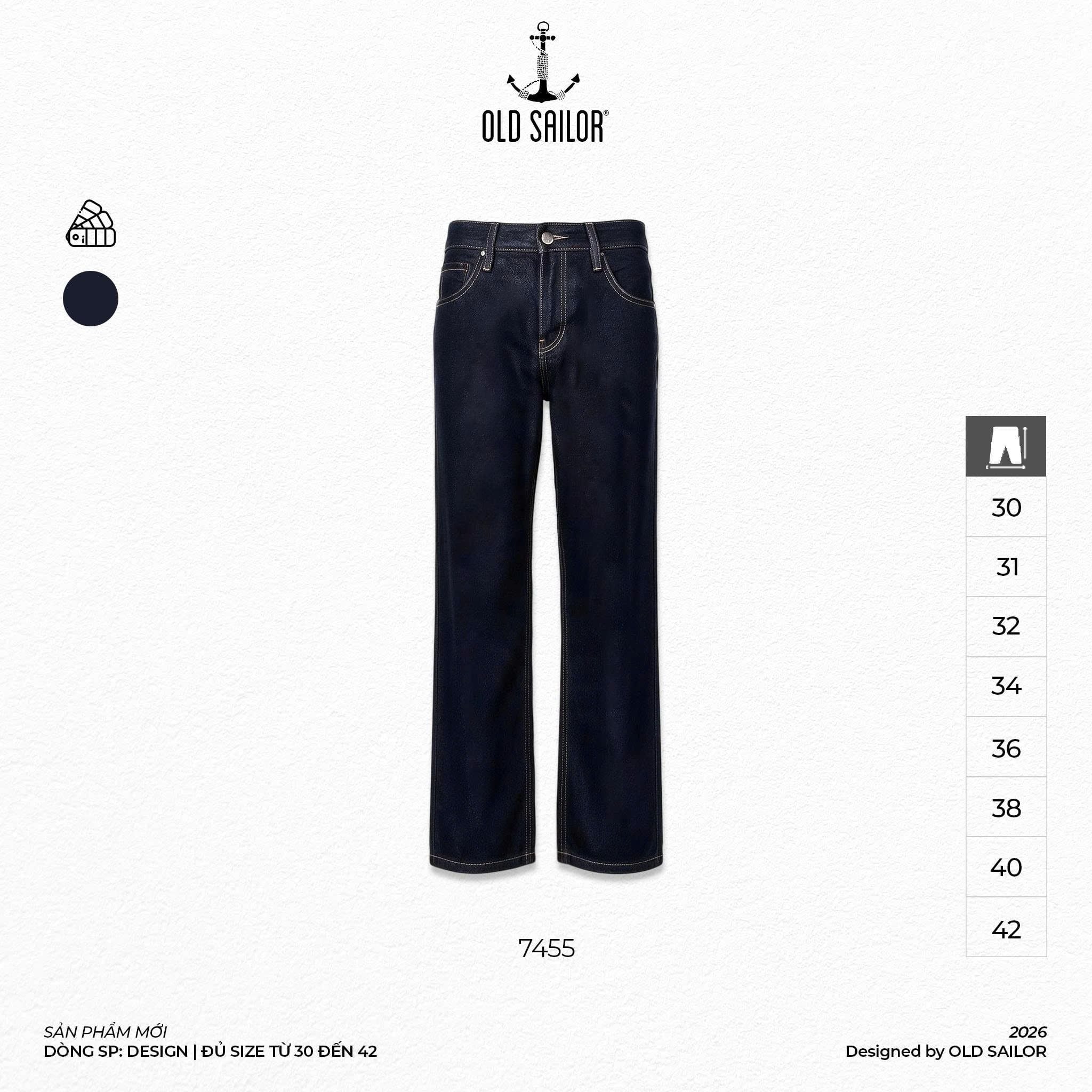  Quần Jean Nam Retro - Form Straight Premium 7455 Old Sailor – Denim Cao Cấp, Form Đứng Nam Tính 