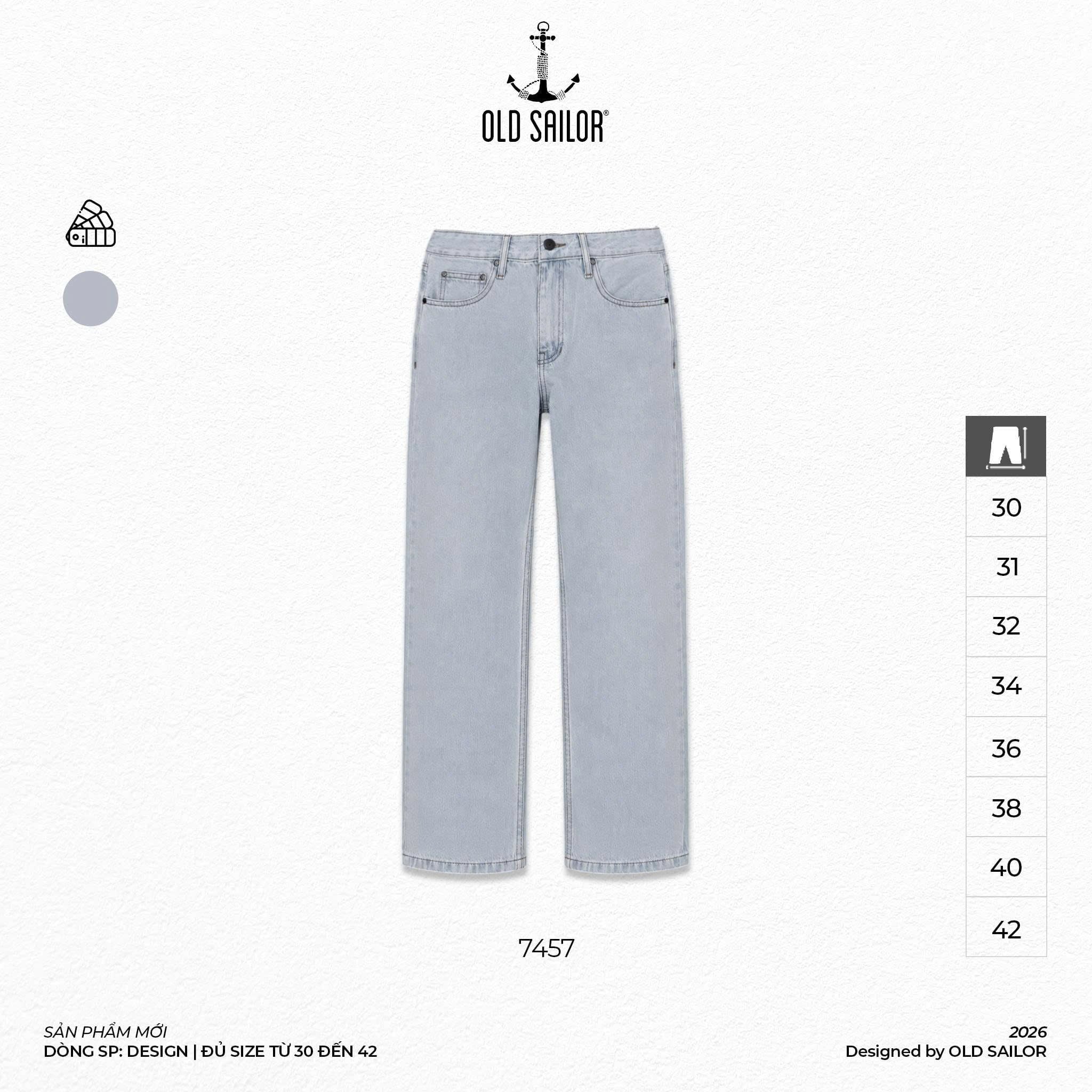  Quần Jean Nam Retro 7457 Old Sailor – Denim Cao Cấp, Phong Cách Nam Tính 