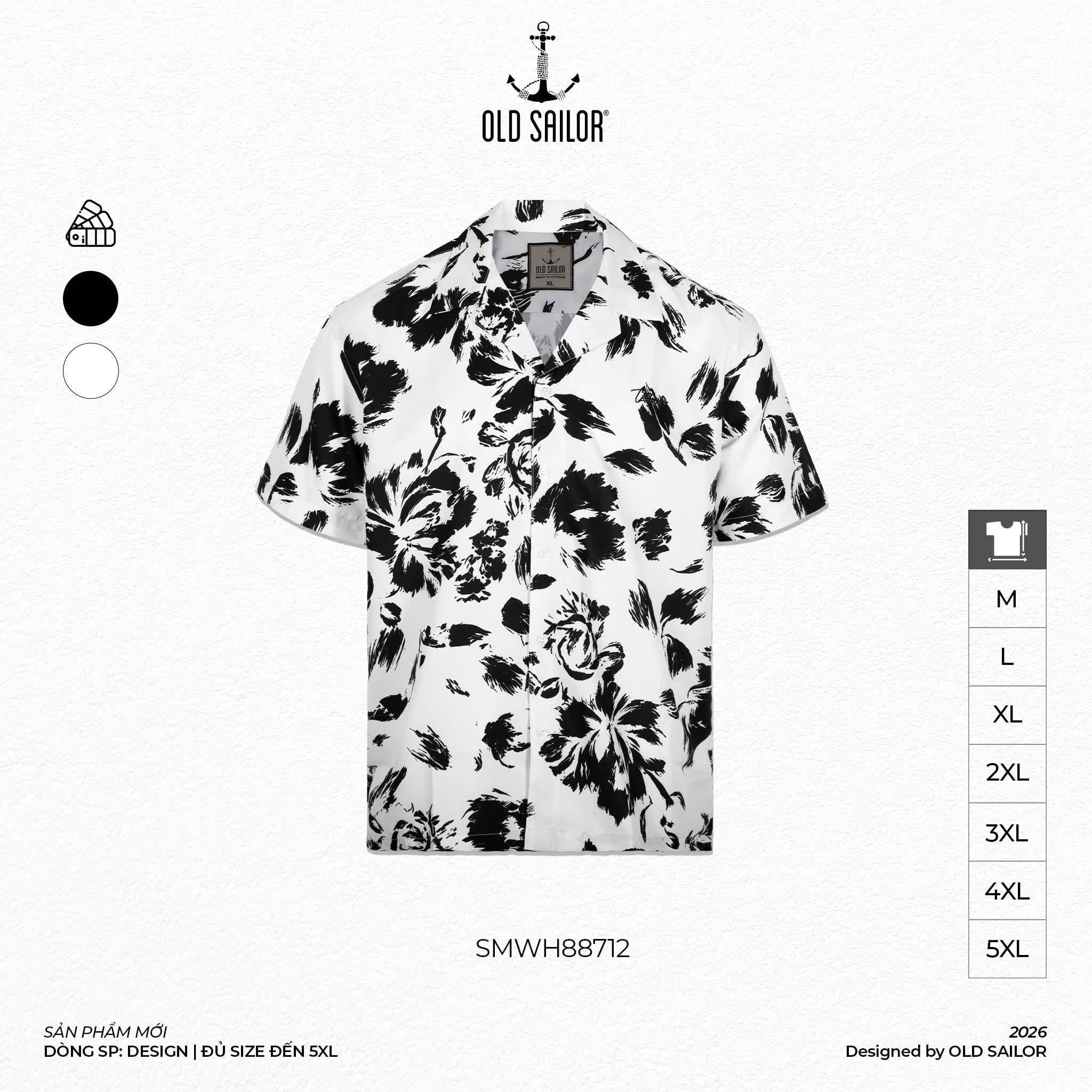  Áo Sơ Mi Cuban Floral Vestige - 88712 - Old Sailor - Bigsize Upto 140kg 
