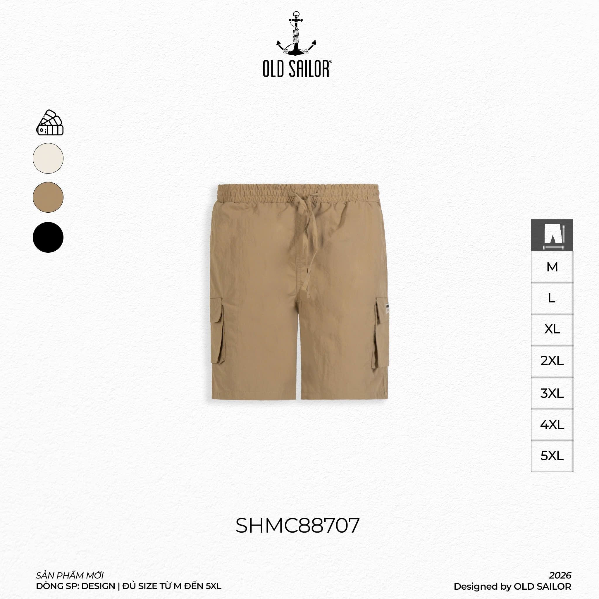  Quần Poly Rocky 88707 – Quần Short Nam Form Relax, Vải Dù Nhăn Nhanh Khô 