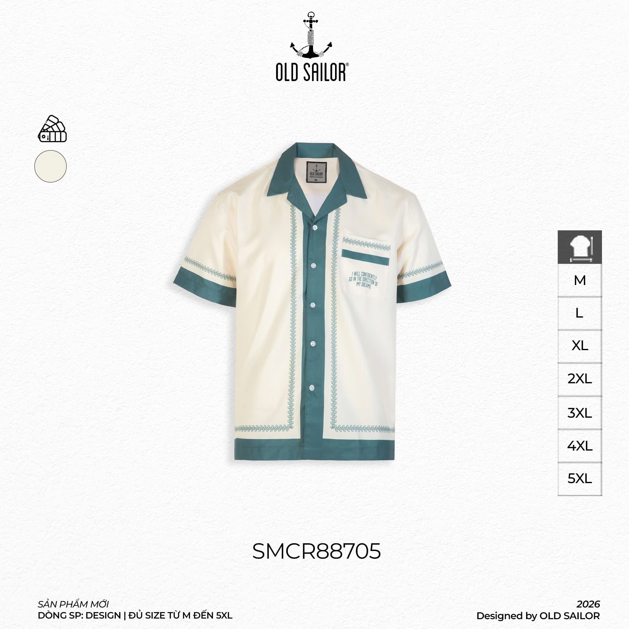  Áo Sơ Mi Greece Old Sailor 88705 – Sơ Mi Cuban Form Relax, Mềm Mịn, Trẻ Trung 