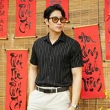  Áo Sơ Mi Premium Soft Structure Seersucker Shirt - 88694 - BigSize upto 140Kg 