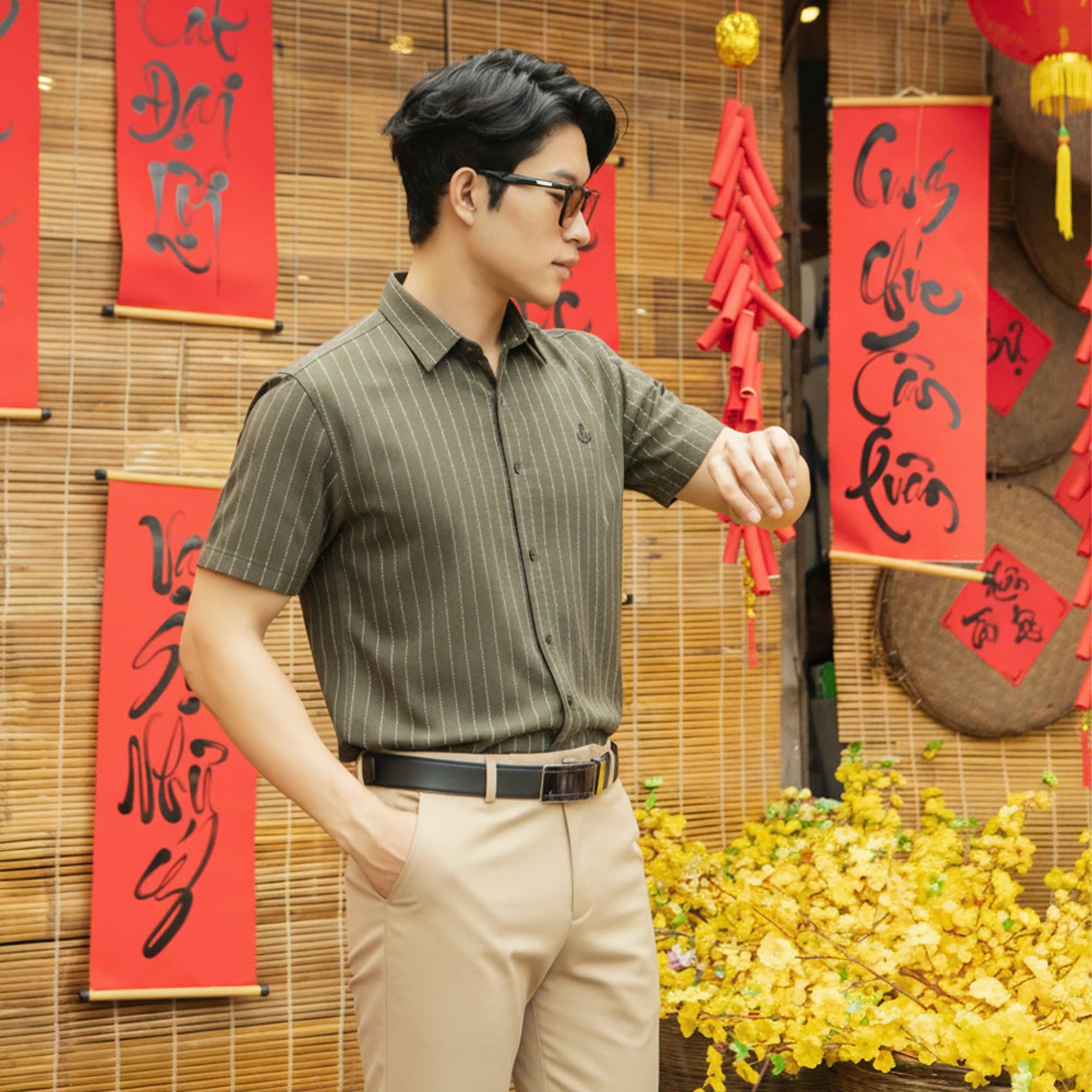  Áo Sơ Mi Premium Soft Structure Seersucker Shirt - 88694 - BigSize upto 140Kg 