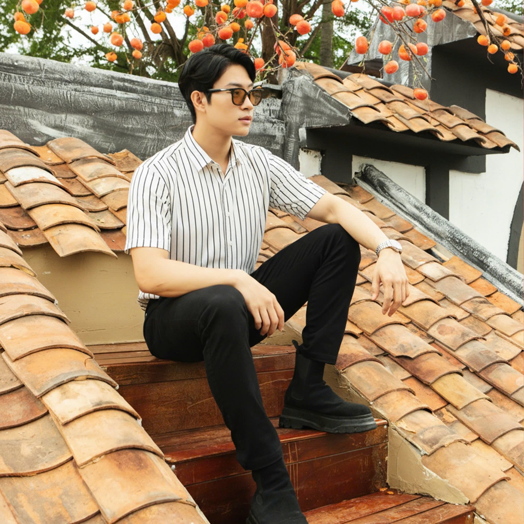  Áo Sơ Mi Premium Soft Structure Seersucker Shirt - 88694 - BigSize upto 140Kg 