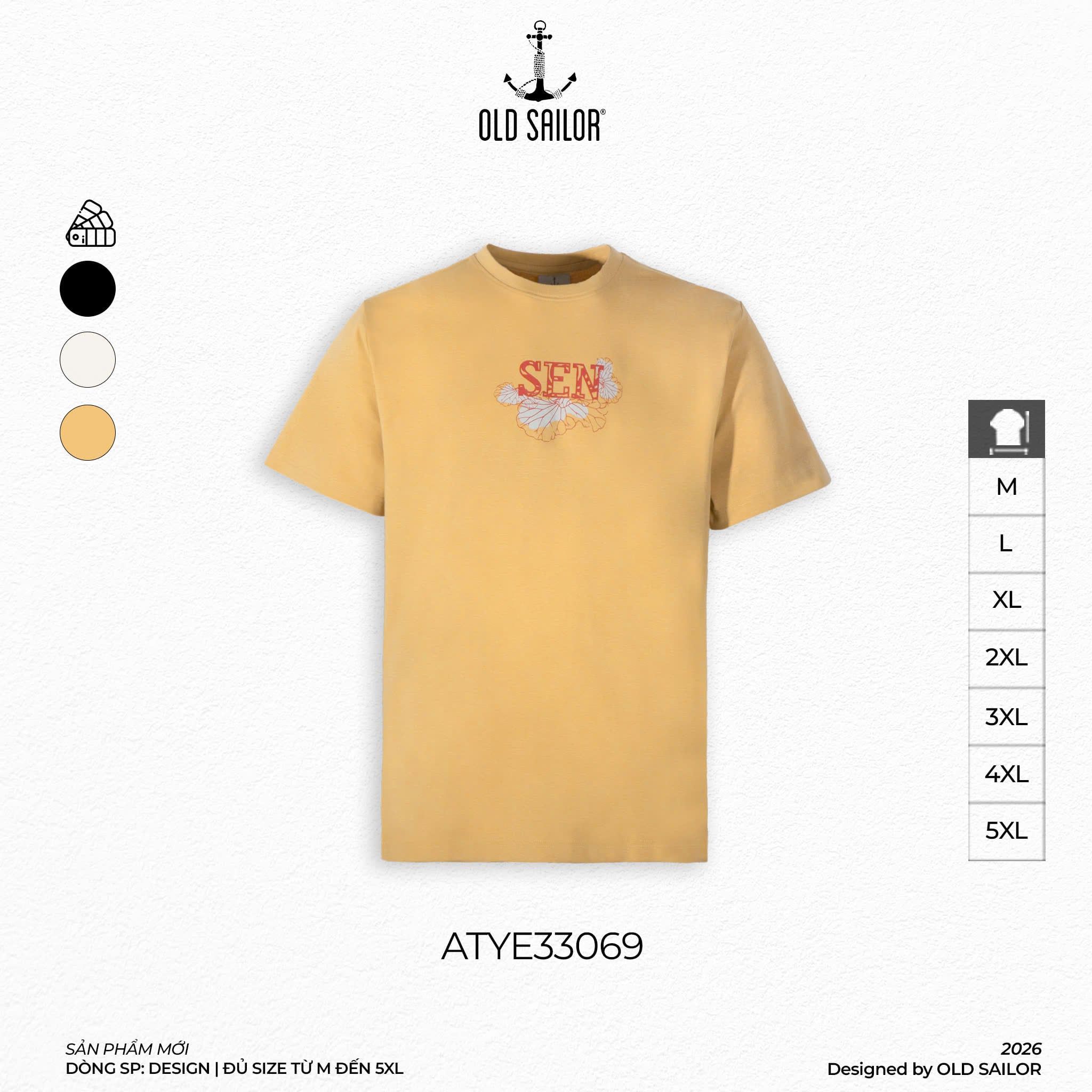  Áo Thun Nam "Sen" Tee  – 33069 - Bigsize upto 5XL 