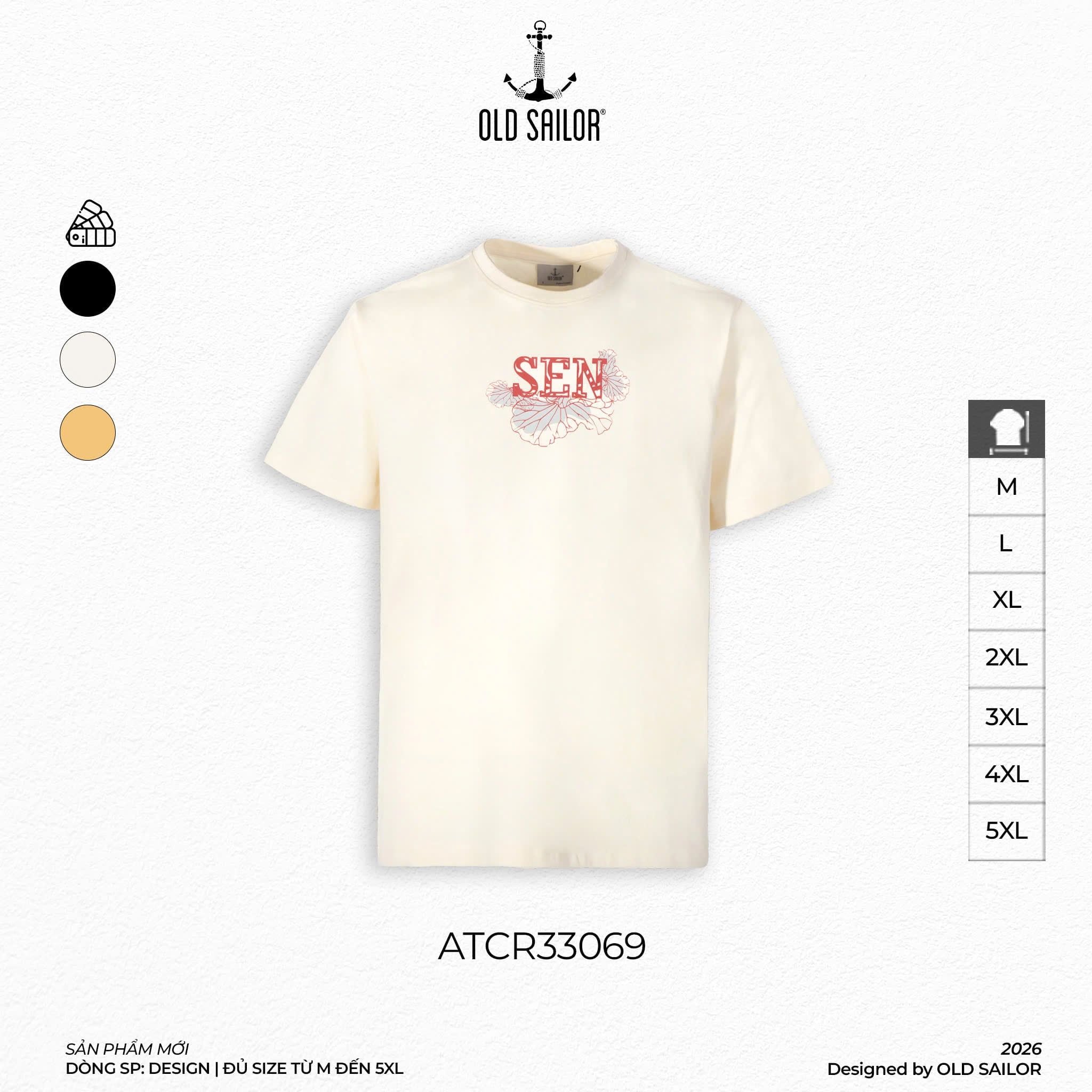  Áo Thun Nam "Sen" Tee  – 33069 - Bigsize upto 5XL 