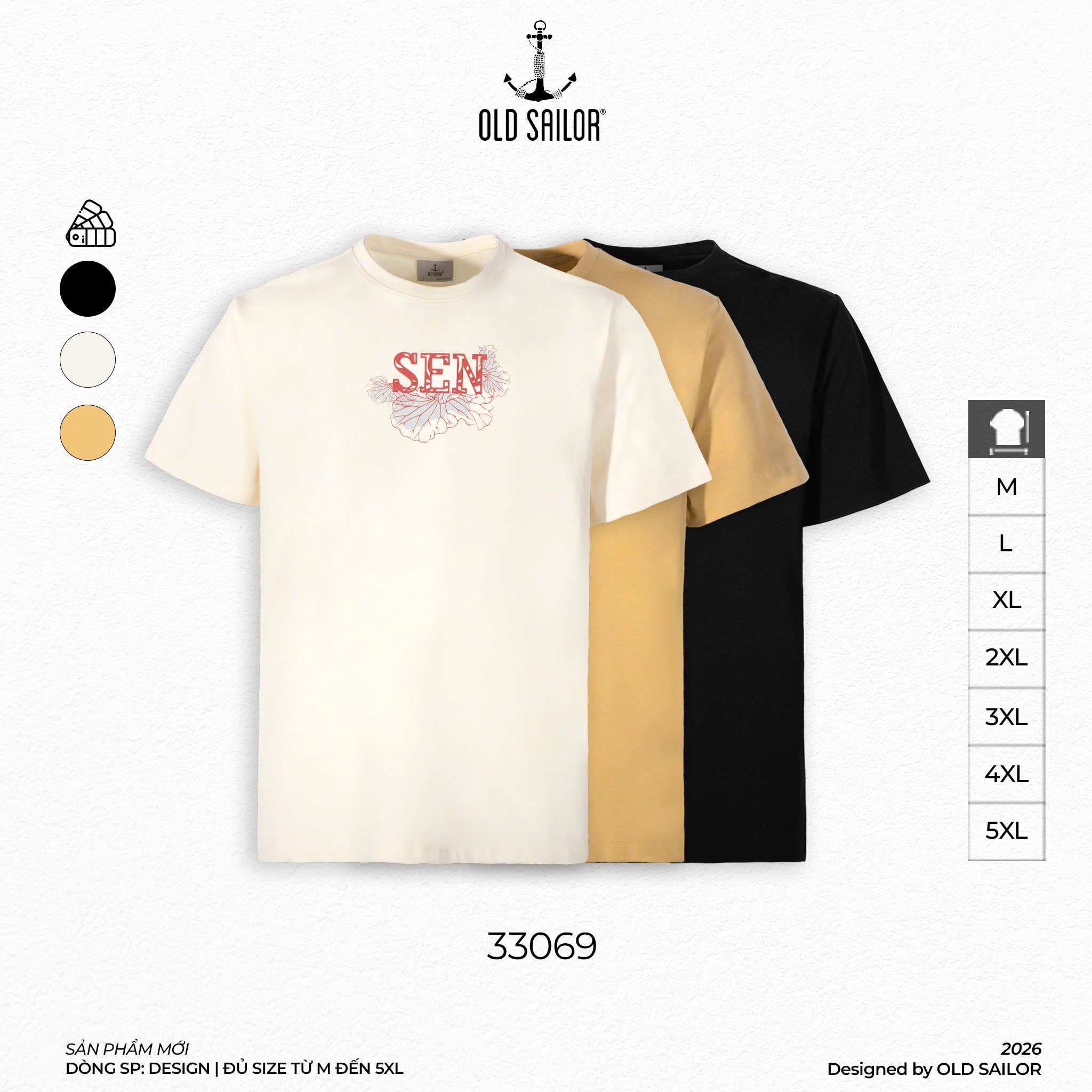  Áo Thun Nam "Sen" Tee  – 33069 - Bigsize upto 5XL 