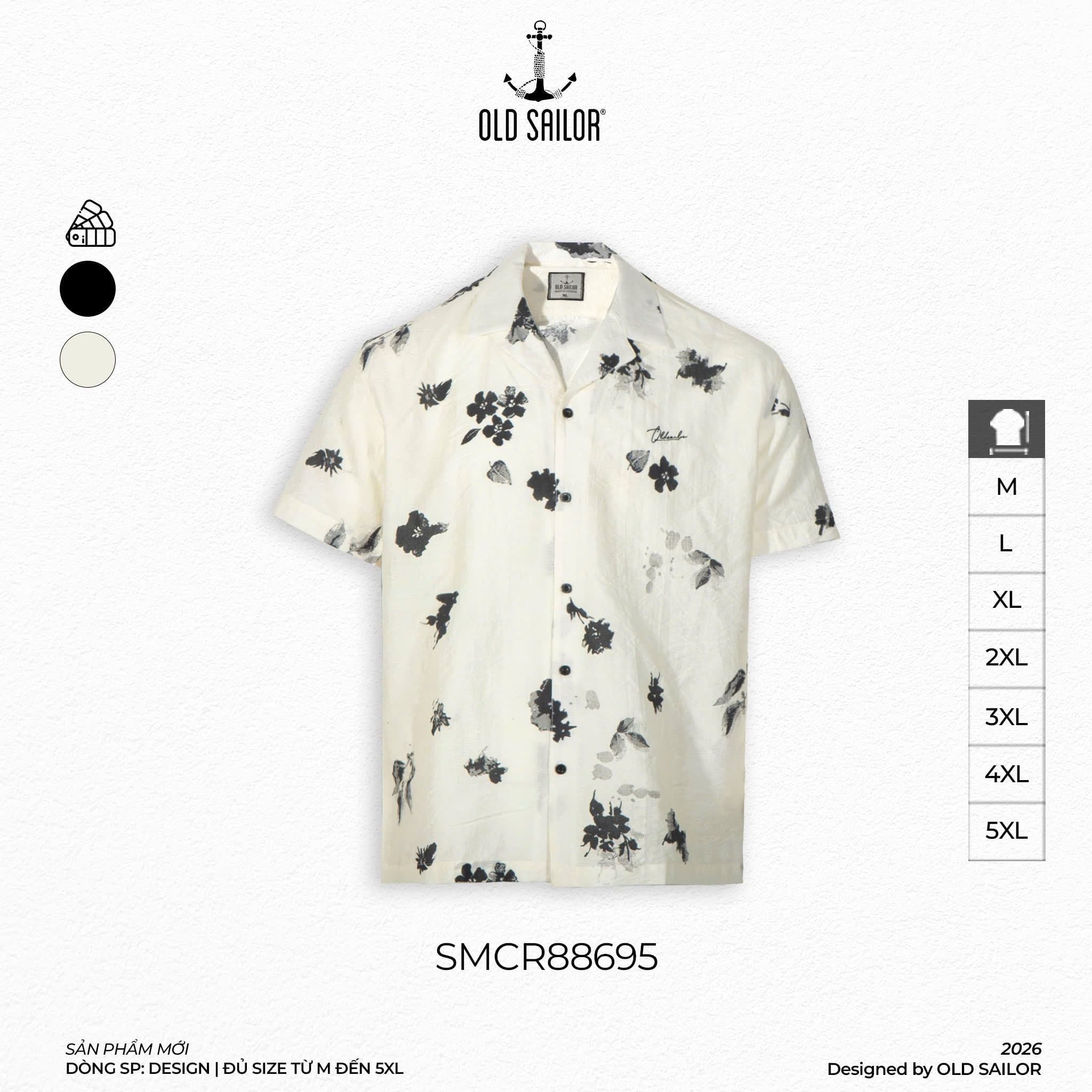  Áo Sơ Mi Premium Flower Seersucker Shirt - 88695 - BigSize upto 140kg 