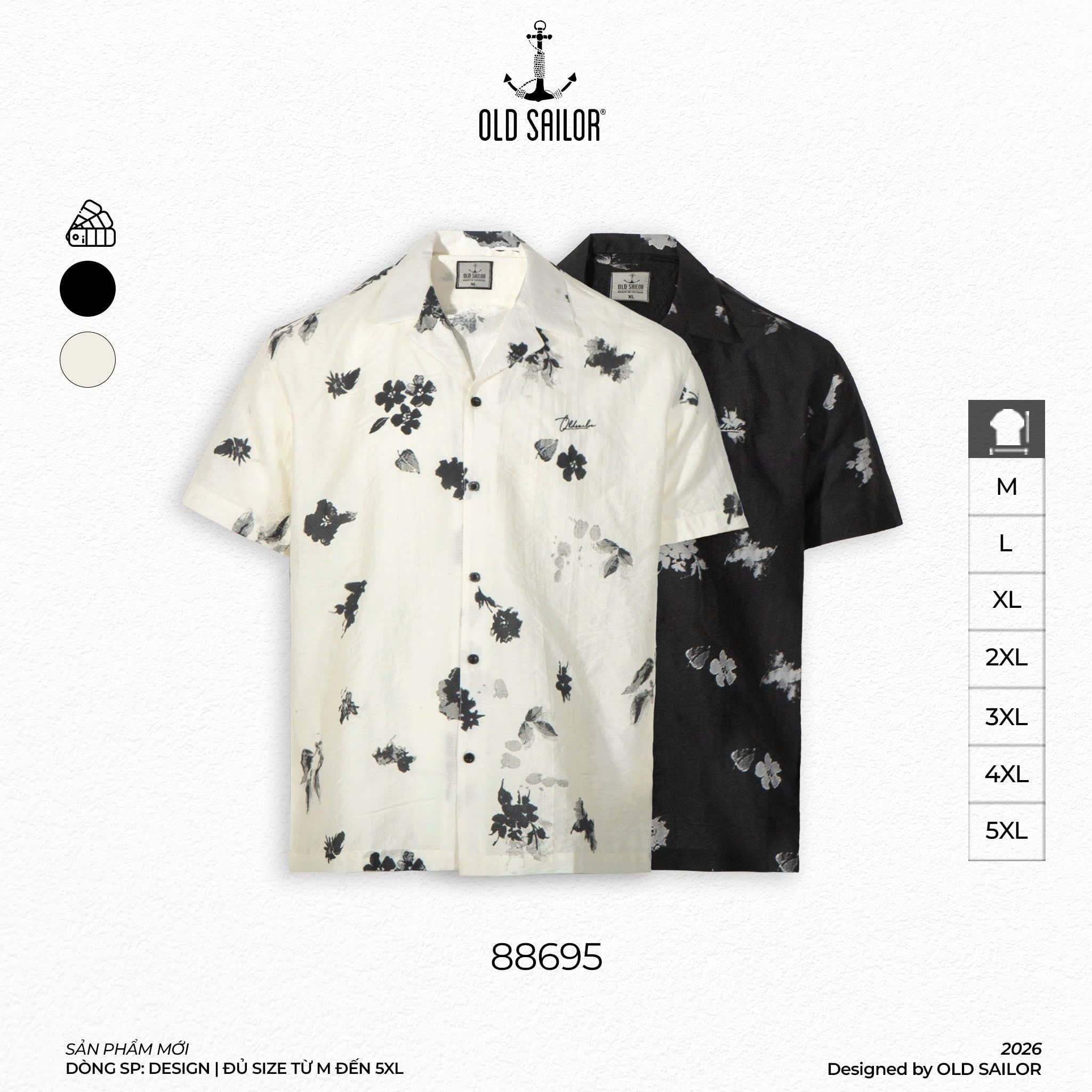  Áo Sơ Mi Premium Flower Seersucker Shirt - 88695 - BigSize upto 140kg 
