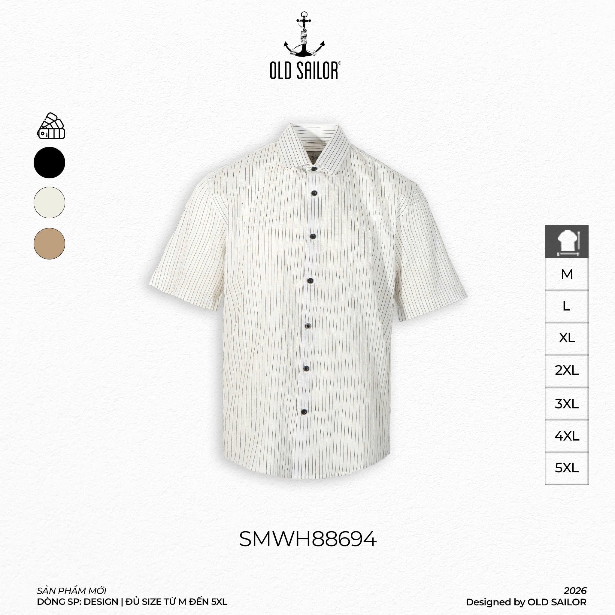  Áo Sơ Mi Premium Soft Structure Seersucker Shirt - 88694 - BigSize upto 140Kg 