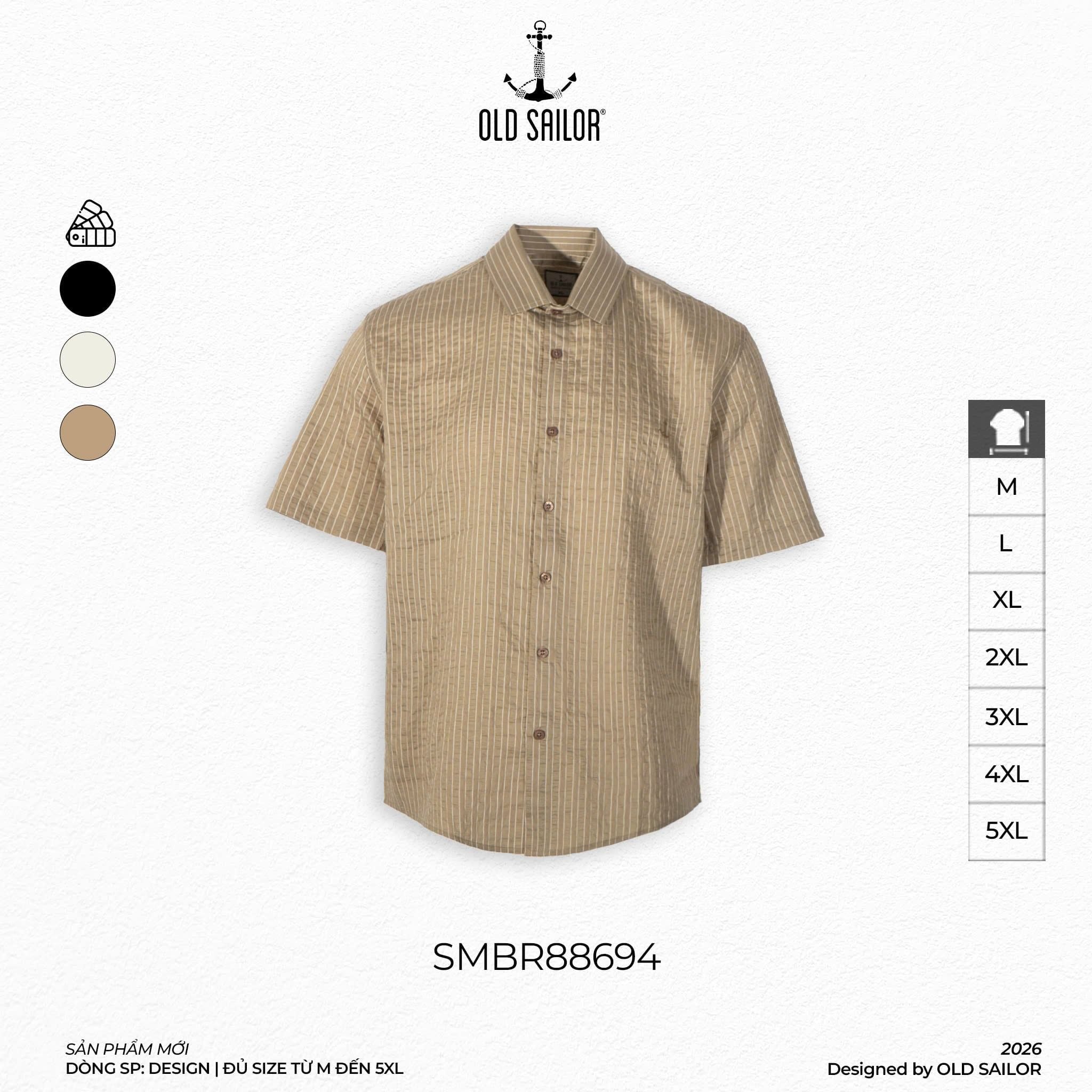  Áo Sơ Mi Premium Soft Structure Seersucker Shirt - 88694 - BigSize upto 140Kg 