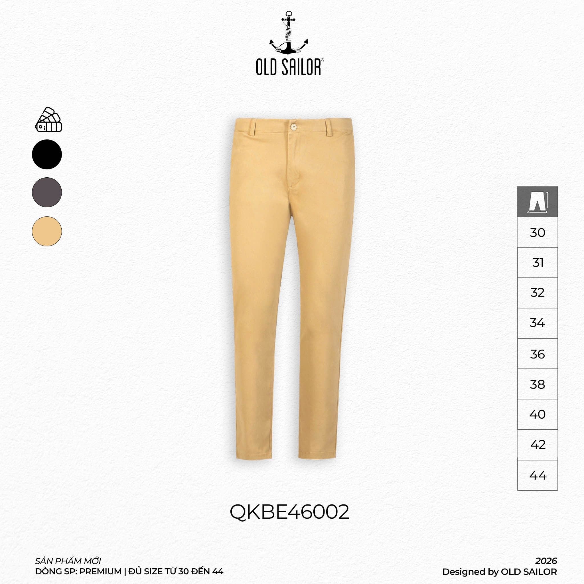  Quần Kaki Nam Elastic Premium Old Sailor - BEIGE - 46002 - Big Size Upto 44 
