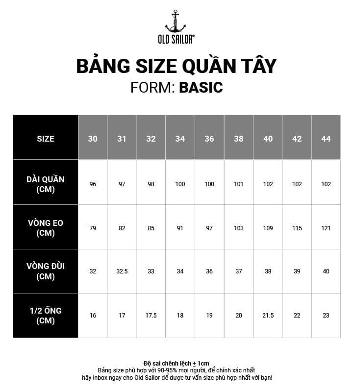  Quần Tây Nam Form Baggy Old Sailor - QTXN11078 - Big size upto 40 