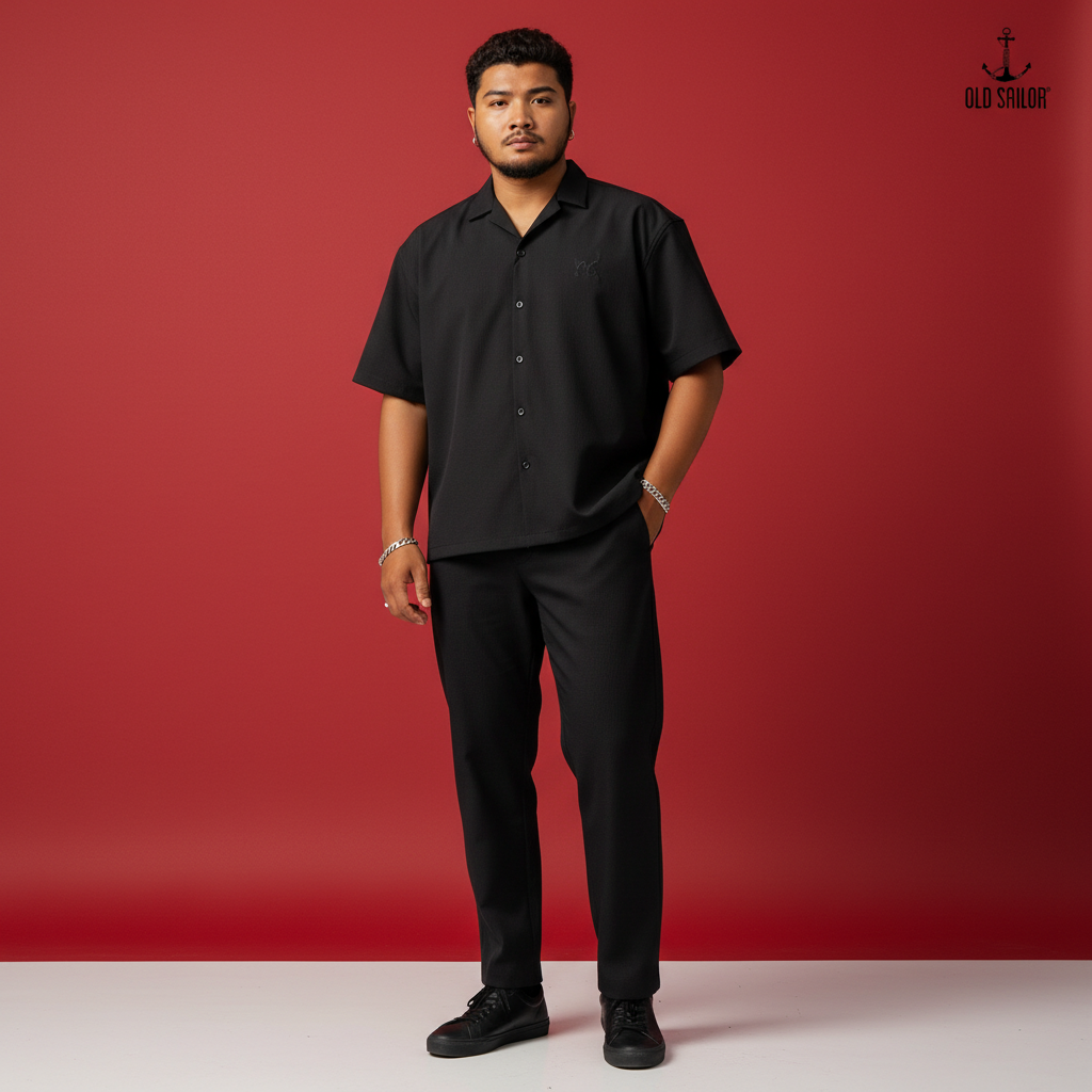  Áo Sơ Mi Nam Vải Sợi Tre Old Sailor - SMDE88600 - Big Size Upto 5XL - 2024 