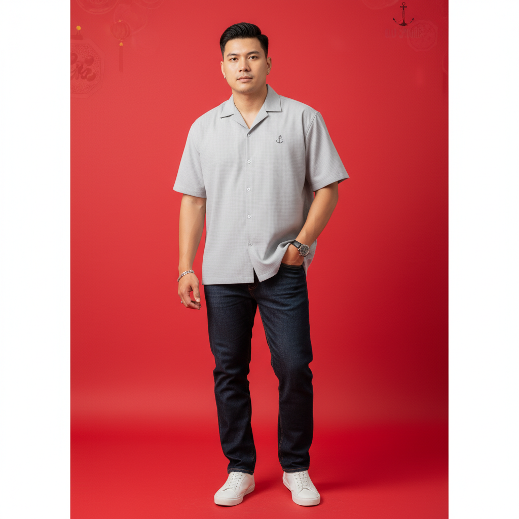  Áo Sơ Mi Nam Vải Sợi Tre Old Sailor - SMXL 88600 - Big Size Upto 5XL - 2024 